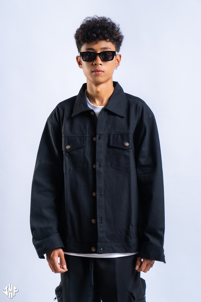 J004XLBLACK DENIM JACKET 2