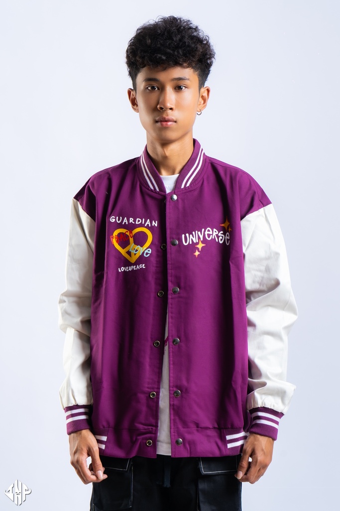 J005LPURPLE VARSITY JACKET [UNIVERSE]