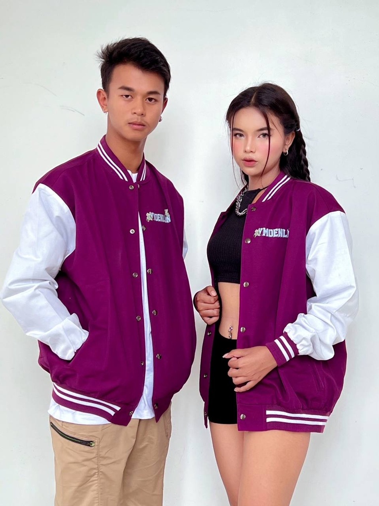J006XLPURPLE VARSITY JACKET [BEAR]