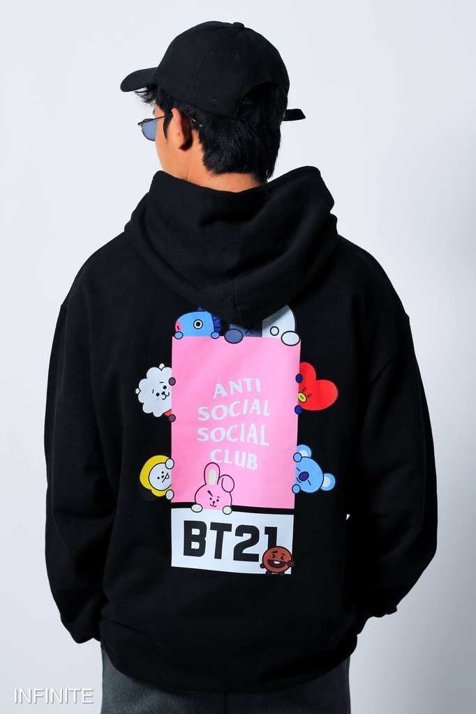 H002LBLACK ASSC HOODIE BT21