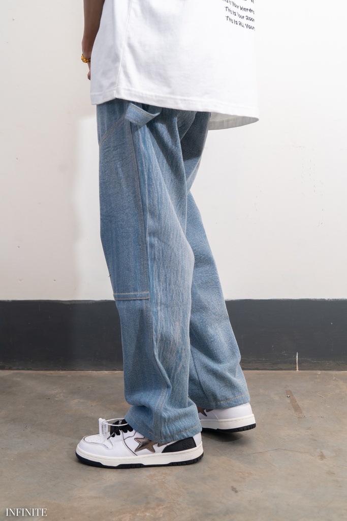 LP009XLBLUE INF BAGGY WASH DENIM