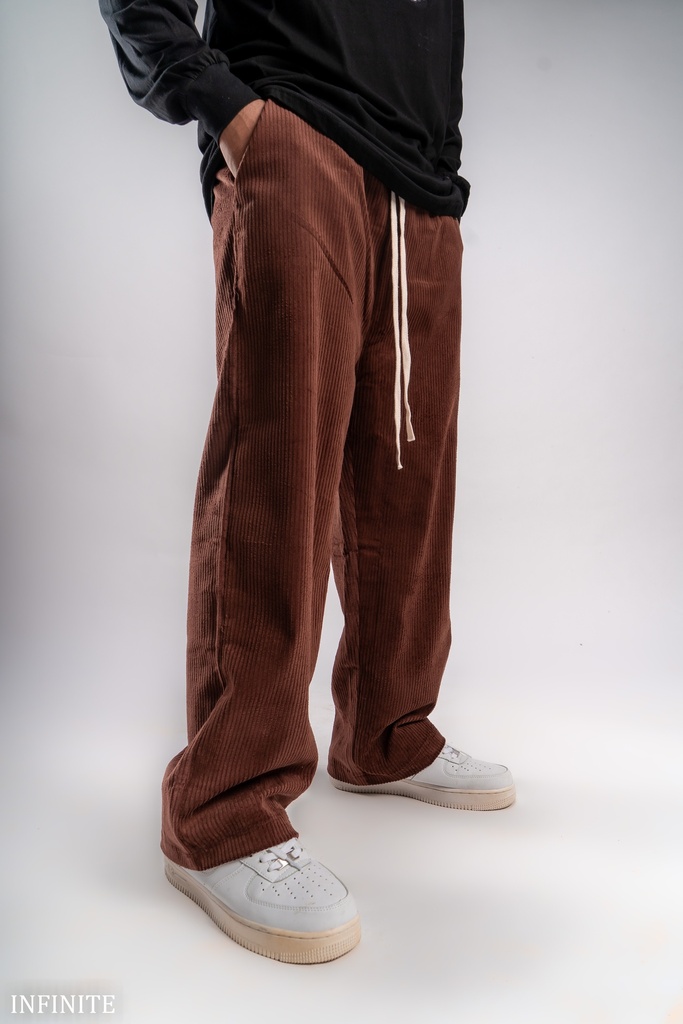 LP022LBROWN CORDUROY LOOSE PANT