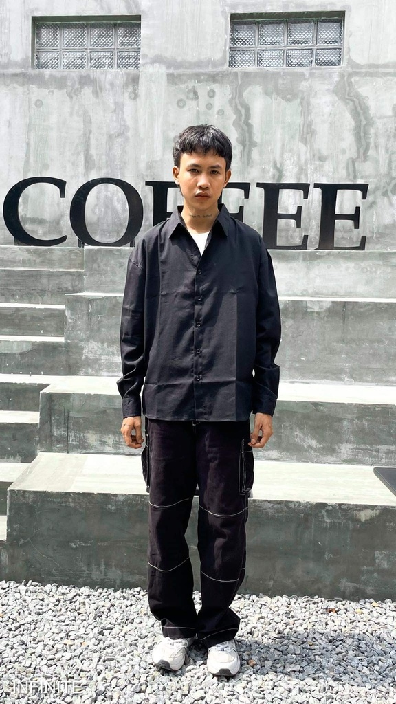 S006XXLBLACK MUJII LONGSLEEVE SHIRT