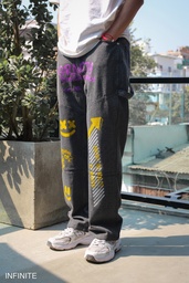 LP025MBLACK WASH JEANS [PRINT]