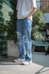 LP026XLSKYBLUE PATTERN JEANS [PRINT]