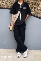 LP053BLACKXXXL MULTI POCKET JEANS CARGO